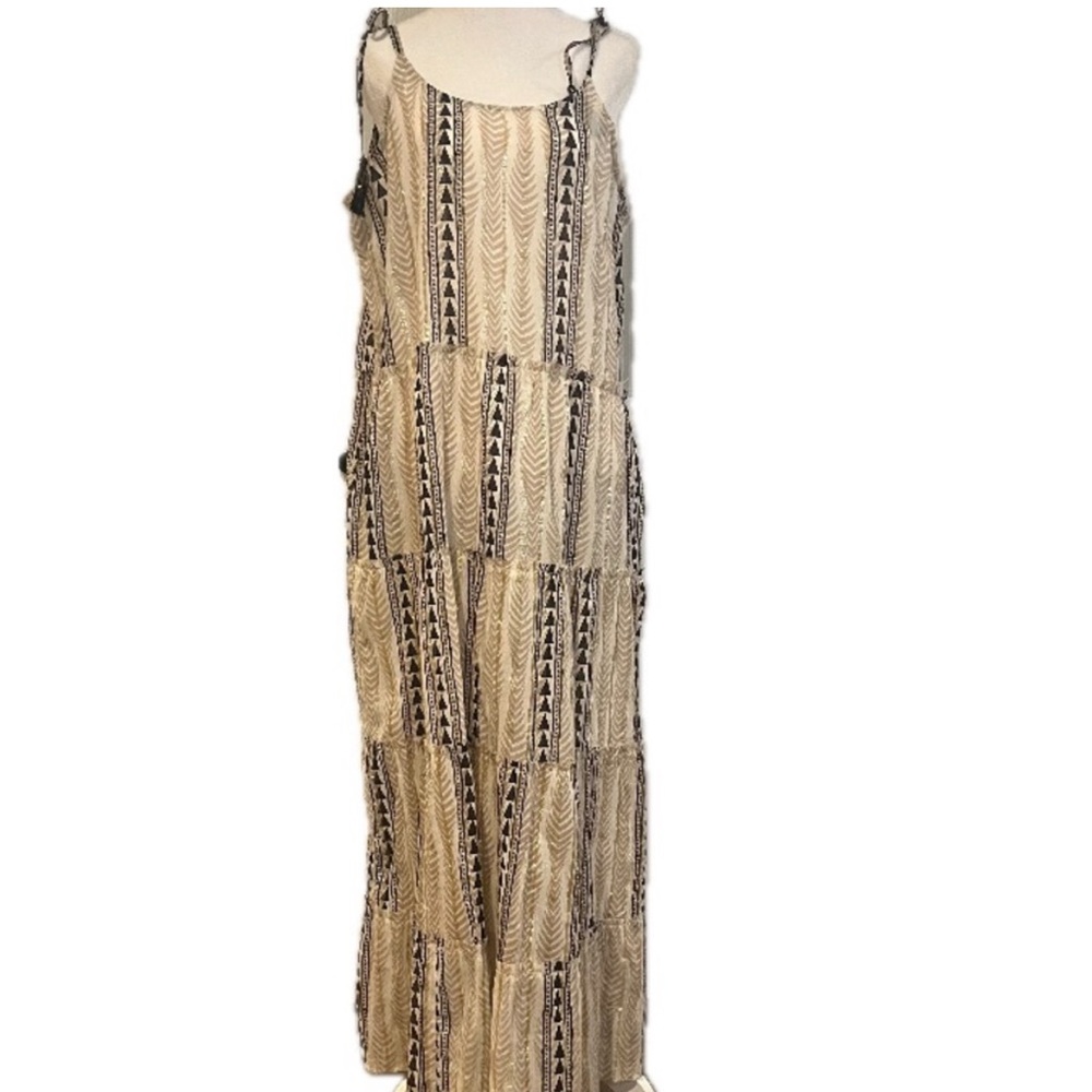 Yada, NWT Beige Elegant Multicolor Maxi Dress, size L/xl - Picture 2 of 11